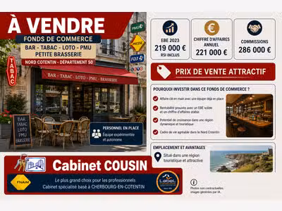 Vente bar brasserie tabac à Cherbourg en Cotentin