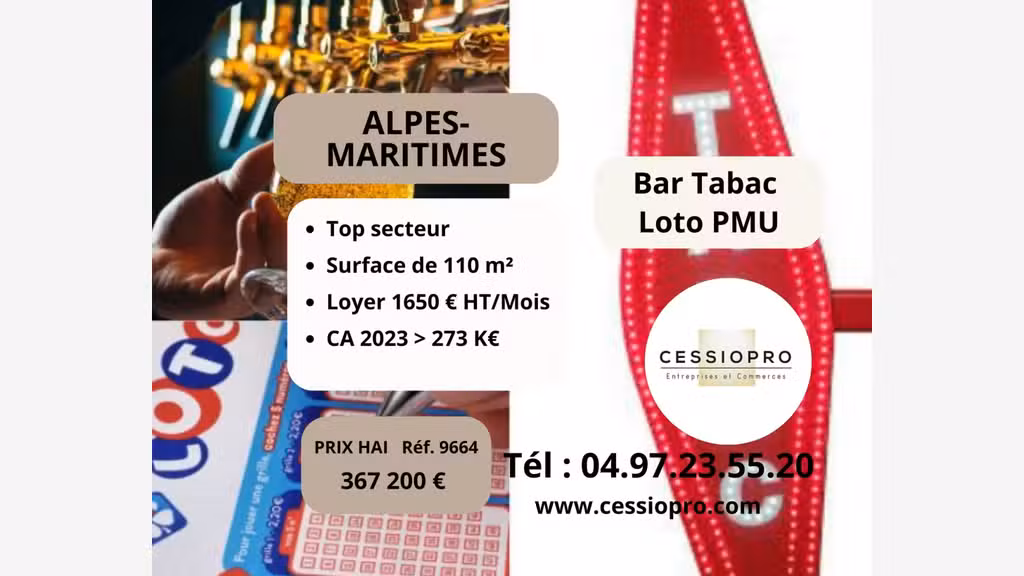 Bar tabac loto PMU à vendre à Châteauneuf Grasse