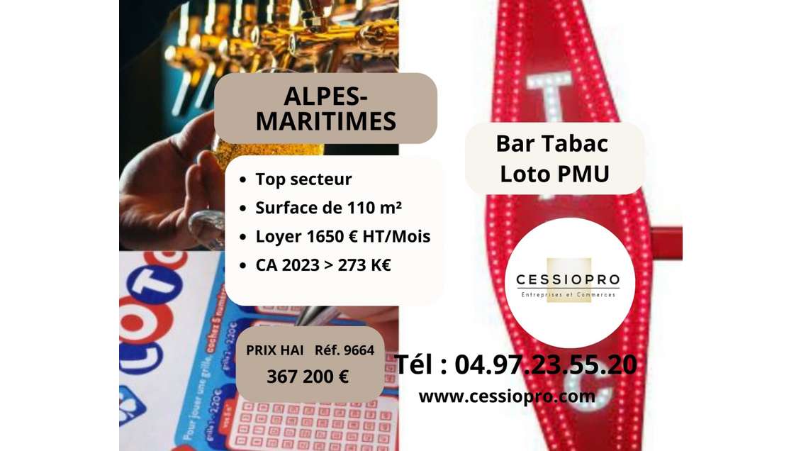 Bar tabac loto PMU à vendre à Châteauneuf Grasse