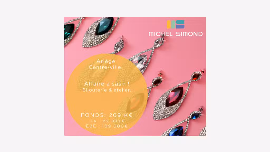 Vente bijouterie/horlogerie de renom en Ariège 