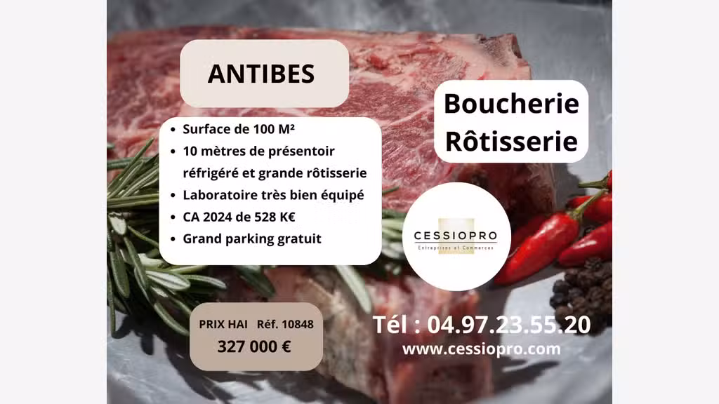 AV boucherie bonne réputation avec parking Antibes