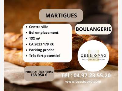 Vente boulangerie en centre-ville de Martigues