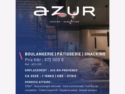 VENTE Boulangerie Pâtisserie ss enseigne Aix