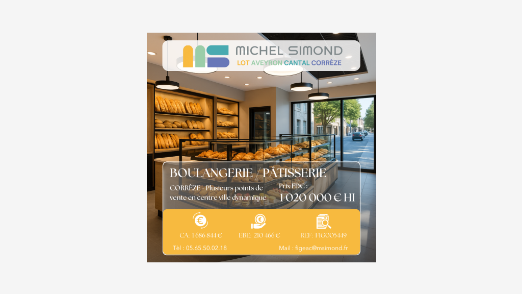 Cède boulangerie-pâtisserie multi-sites en Corrèze