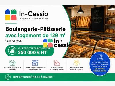 Vente belle boulangerie-pâtisserie log à Guécélard