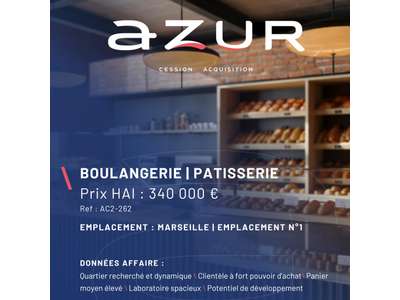 Vente Boulangerie - Pâtisserie à Marseille