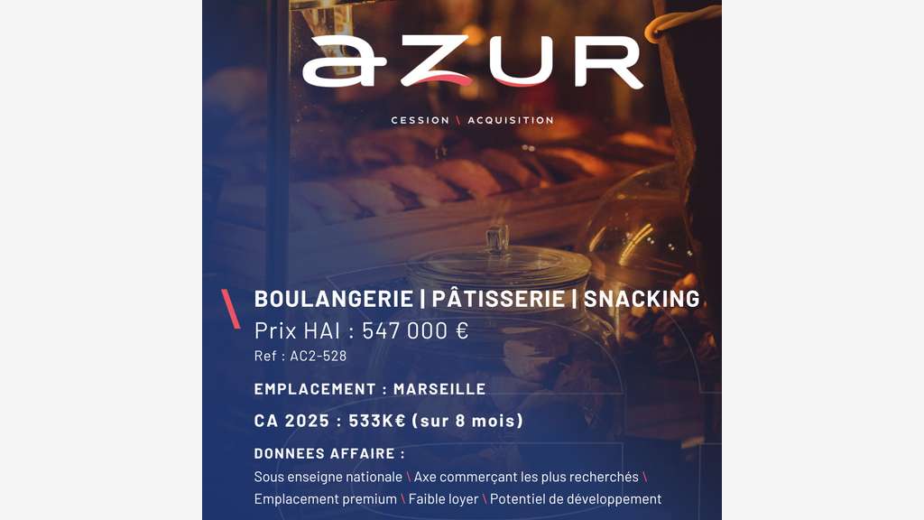 VENTE Boulangerie Snacking Emplacement n°1