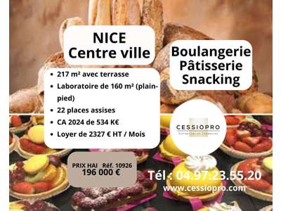Vente Boulangerie - Pâtisserie à Nice