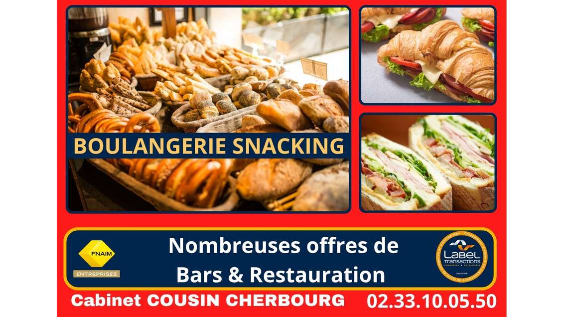 Vente boulangerie pâtisserie snack à Octeville