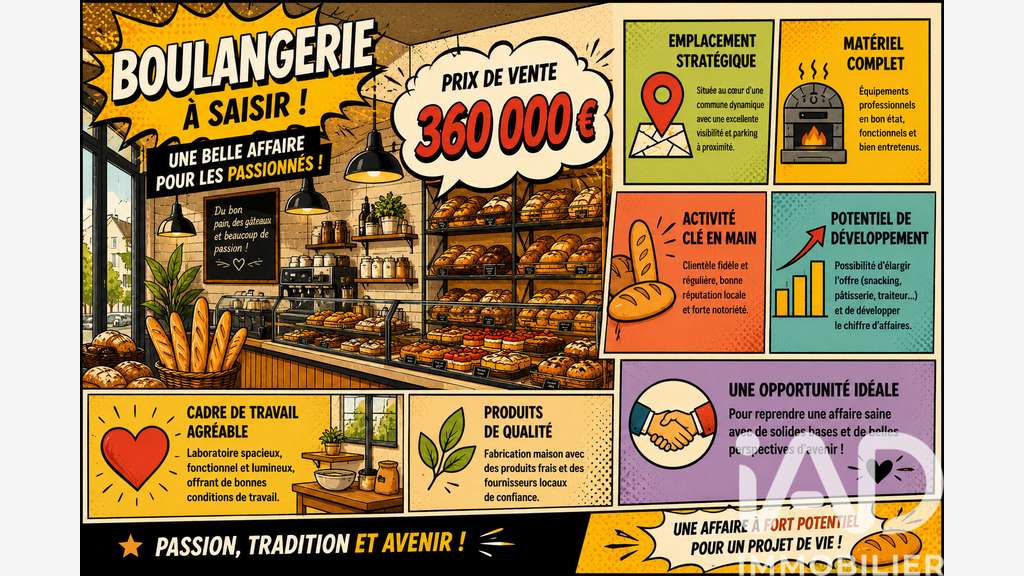 Vente boulangerie pâtisserie à Saint-Denis-en-Val