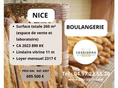Vente Boulangerie - Pâtisserie à Nice