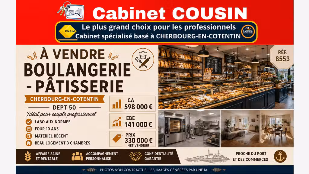 Vente boulangerie pâtisserie Cherbourg-en-Cotentin