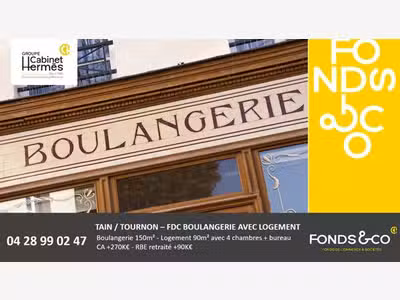 AV FDC boulangerie + logement zone Tain Tournon