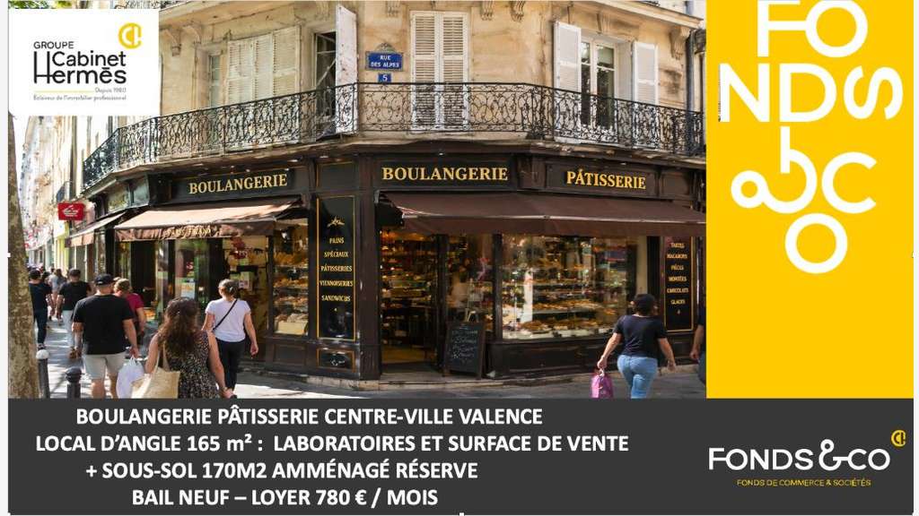 Vente boulangerie-pâtisserie au centre de Valence