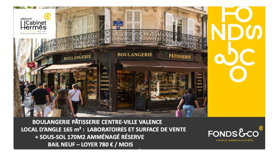 Vente boulangerie-pâtisserie au centre de Valence