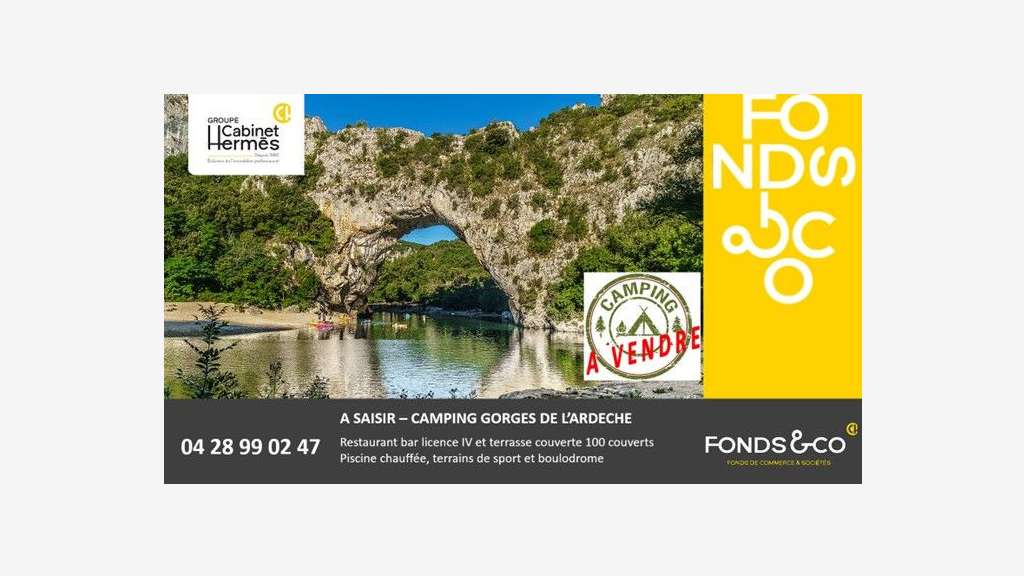 Camping à vendre dans les gorges de l'Ardèche
