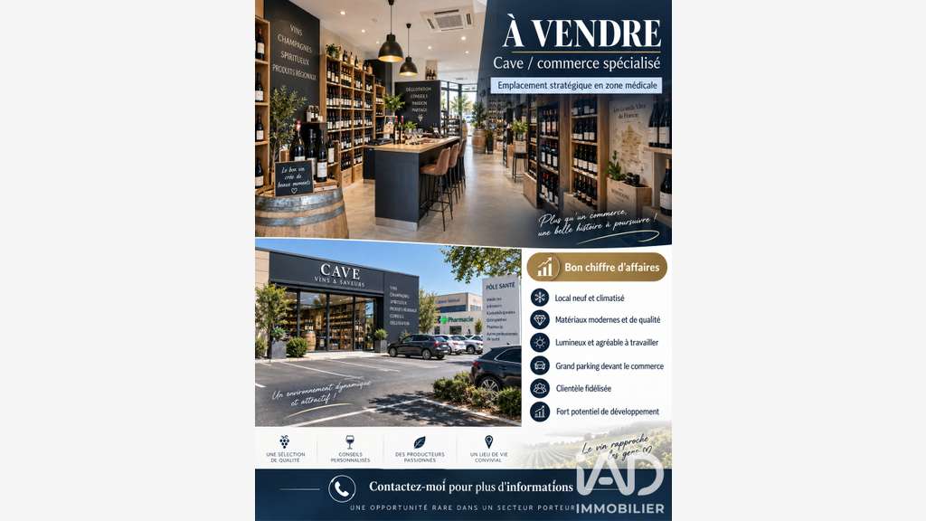 Vente cave emplacement stratégique à Colombiers