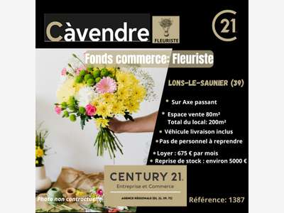 Vente fonds de commerce fleurs à Lons le Saunier