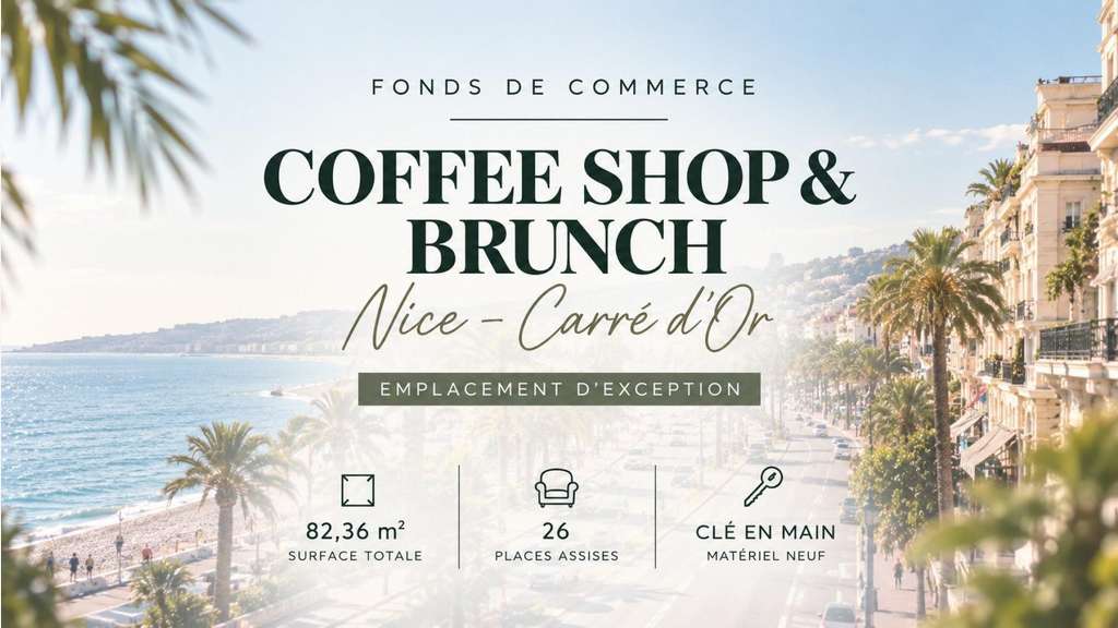 Vente coffee shop & brunch à Nice Carré d’Or