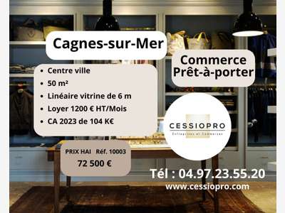 Vente commerce de prêt porter 50m² Cagnes sur Mer