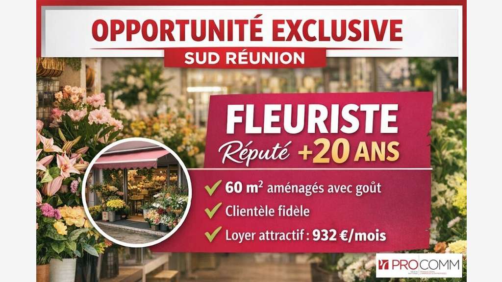 A louer magasin de fleurs de 60m² à Saint Louis
