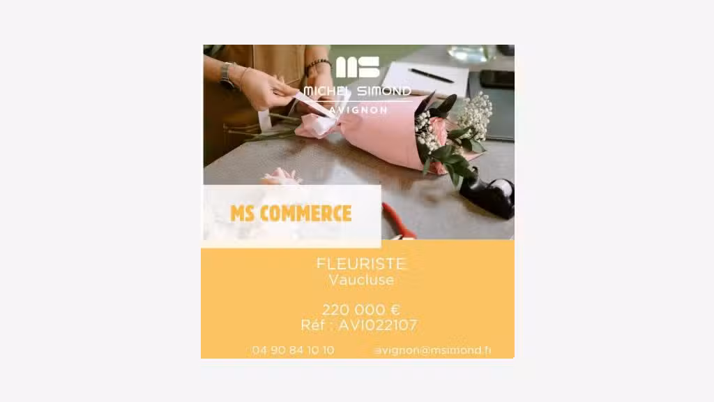Vente FDC fleuriste plantes déco empl N°1 Vaucluse