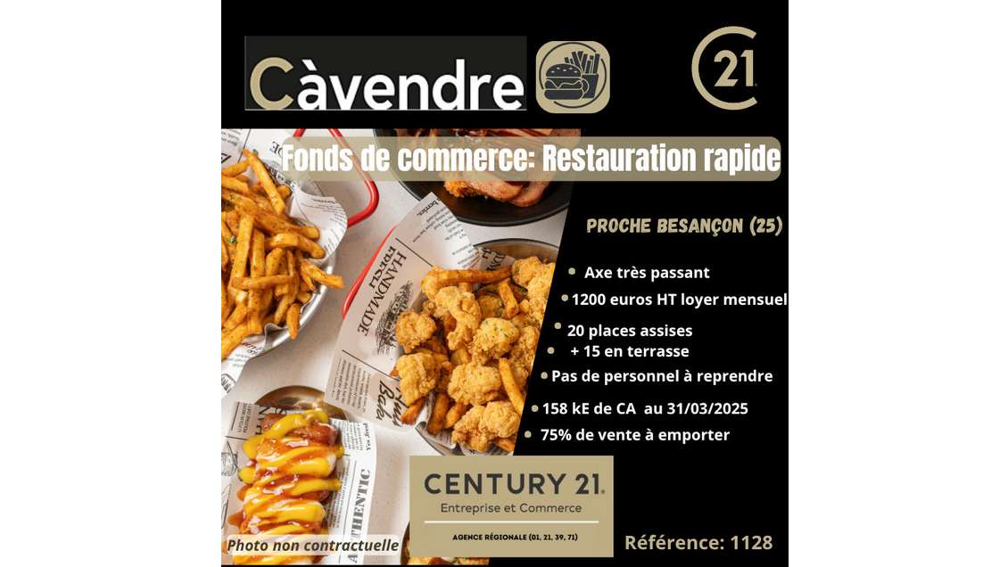 Vente restauration rapide proche de Besançon