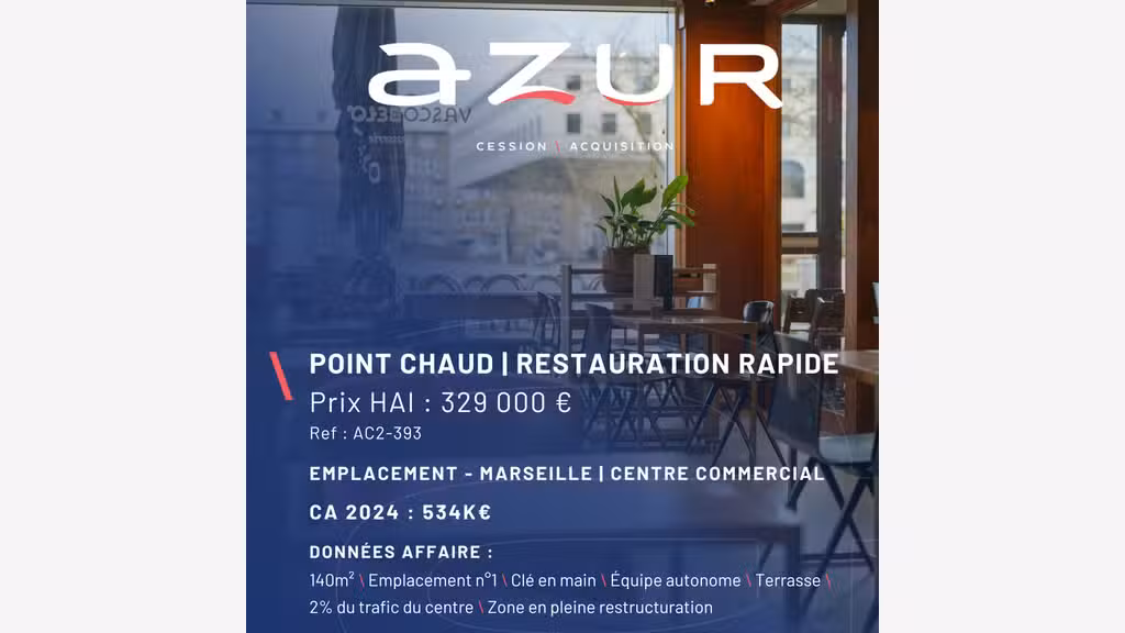 VENTE Point chaud en centre commercial