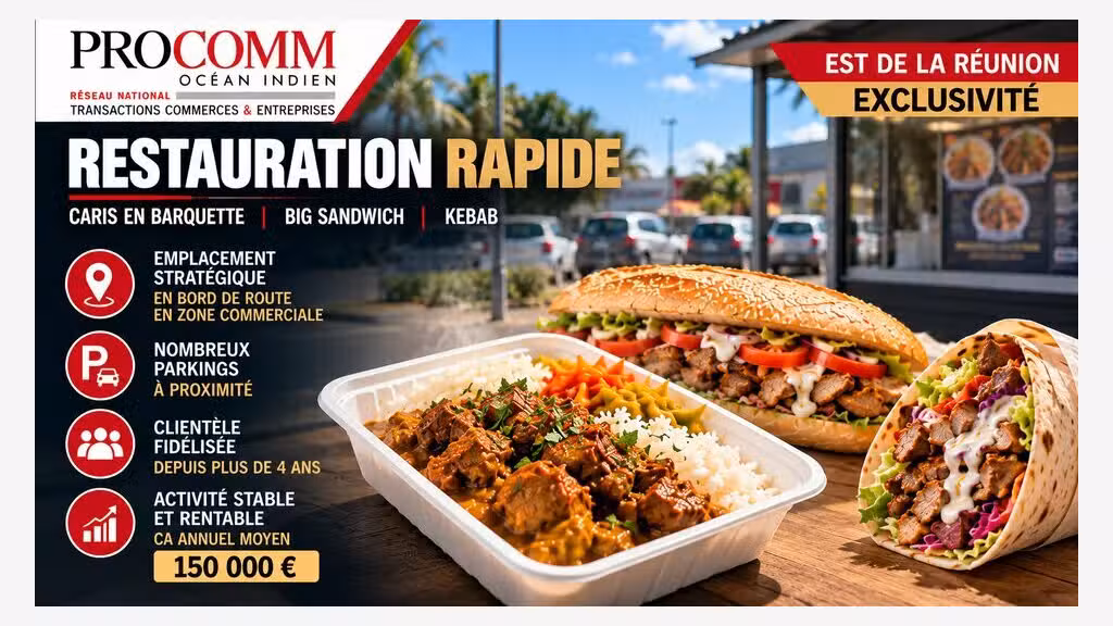FDC restauration rapide à vendre Est de la Réunion
