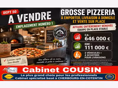 Vente pizzeria rénovée sur empl n°1 Cherbourg