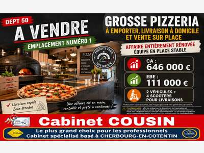 Vente pizzeria rénovée sur empl n°1 Cherbourg