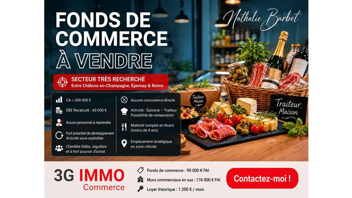 Vente épicerie traiteur secteur recherché Épernay