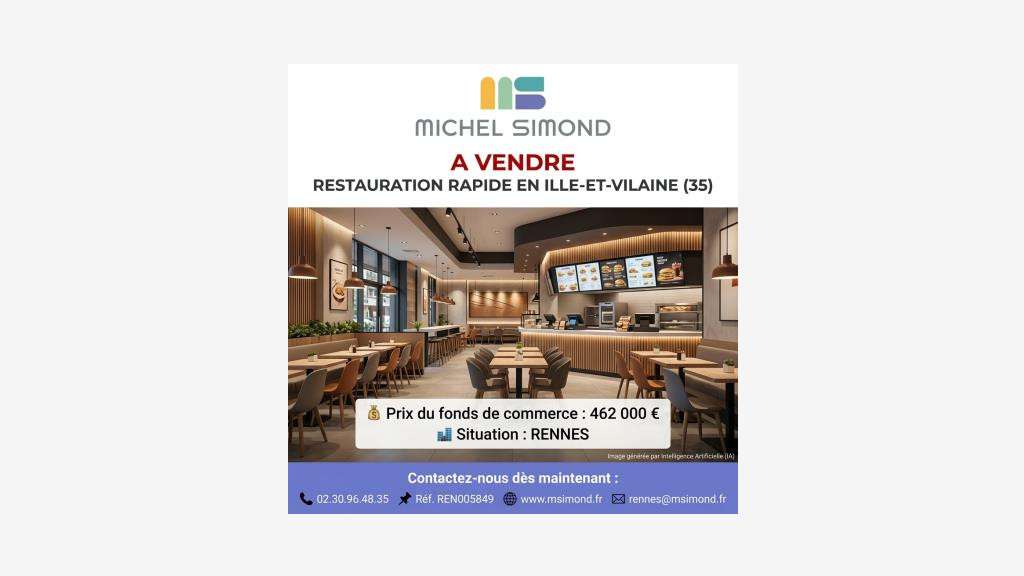Vente restauration rapide en hyper centre Rennes