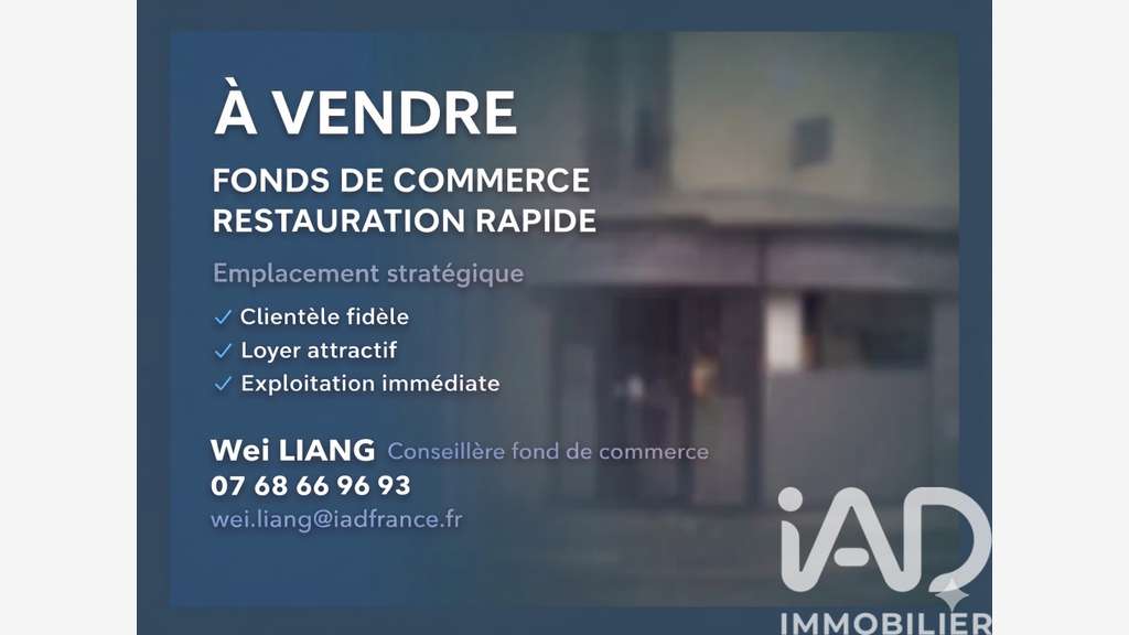 Cède restauration rapide à emporter Ivry-sur-Seine