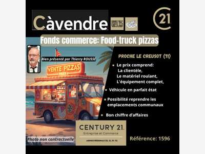Vente FDC food truck pour vente pizzas Le Creusot