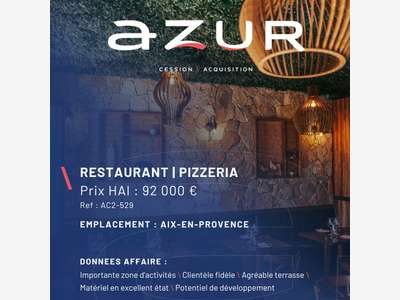 VENTE Pizzeria clé en main à Aix-en-Provence