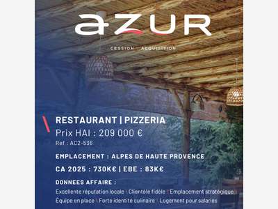 VENTE Restaurant ville dynamique Alpes Hautes Prov