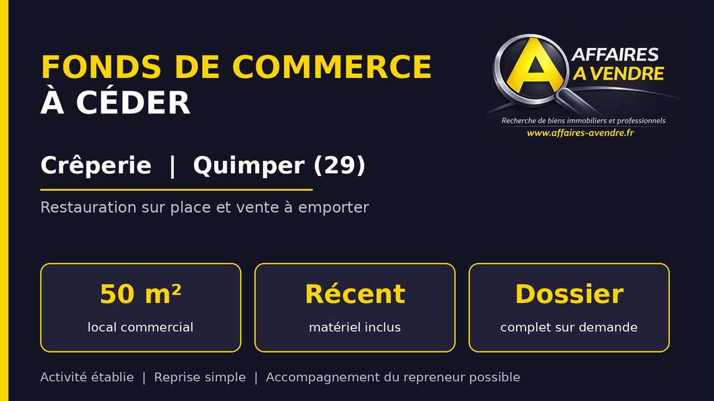 Quimper (29) : fonds de commerce de crêperie à c