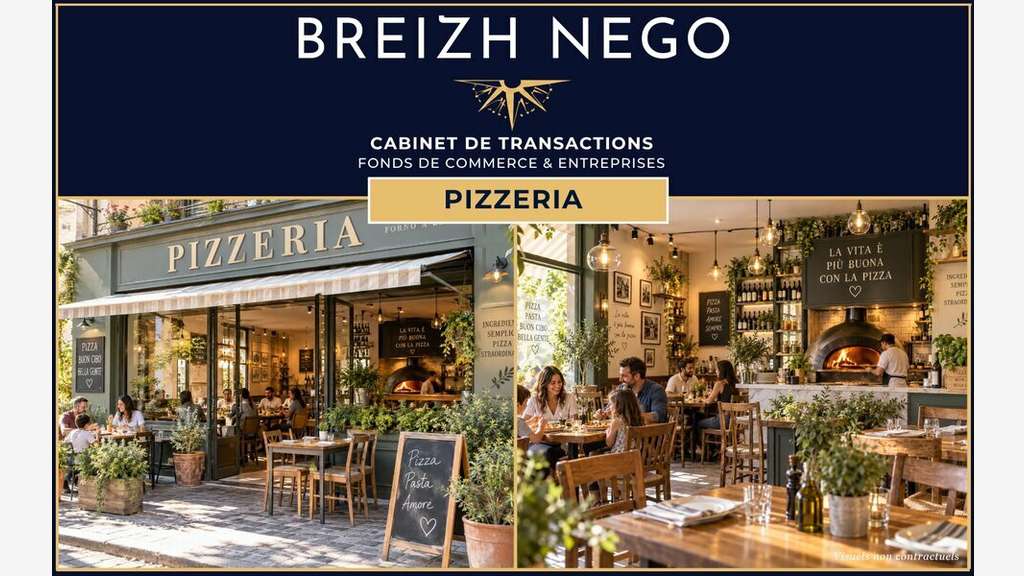 AV pizzeria avec terrasse sur littoral breton 56
