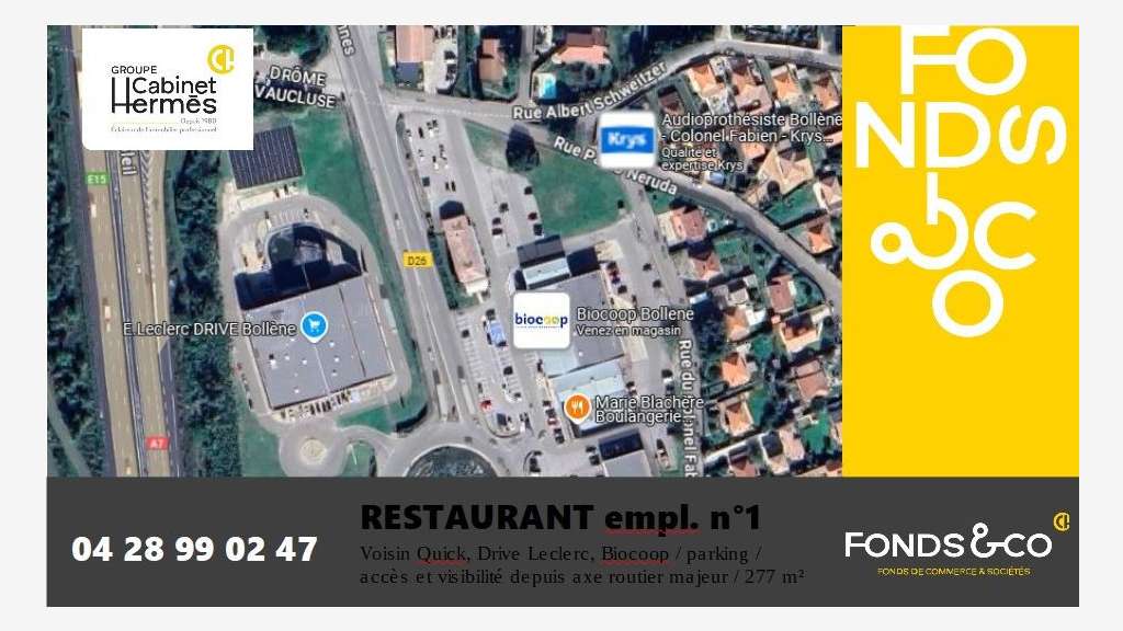 AV restaurant empl N°1 zone comm à St Paul (26)