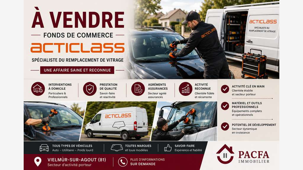 Vente Franchisé Actiglass région Tarn Aveyron