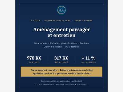 Paysagiste & entretien 37 – EBE R. 317 K€