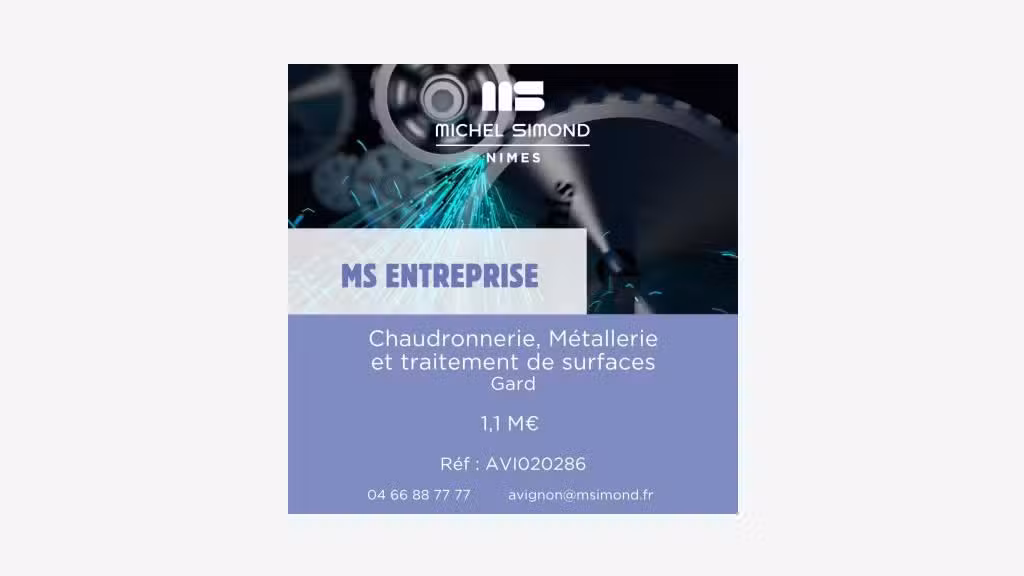 vente FDC chaudronnerie metallerie dans le Gard