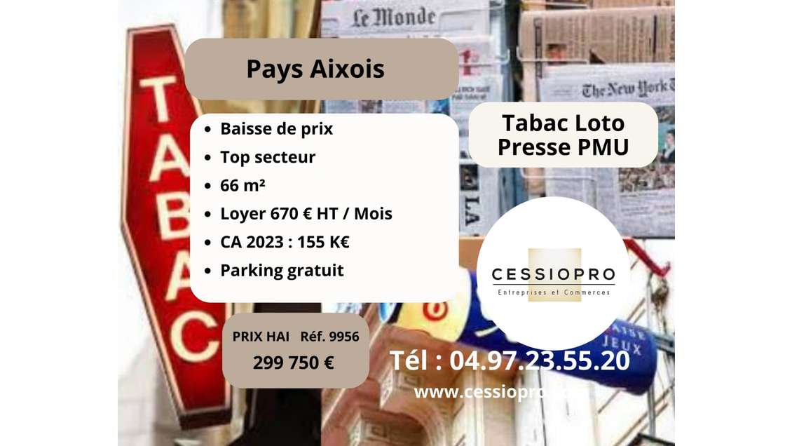 Vente FDC tabac loto presse PMU bimbeloterie Mimet