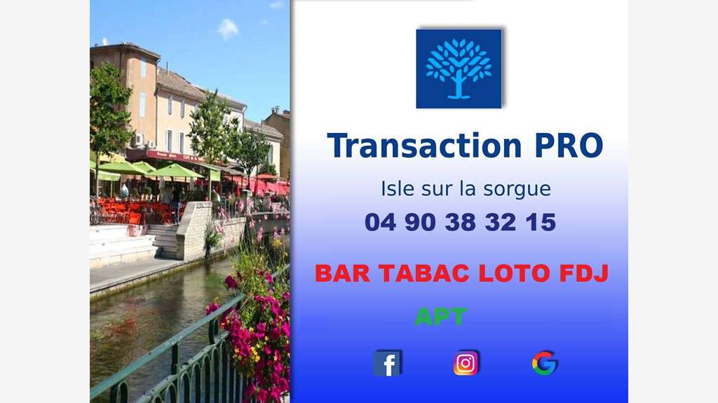 Vente fonds de bar tabac FDJ dans le Vaucluse
