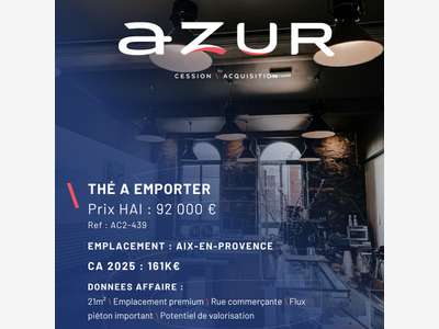 VENTE Boutique spécialisée en thé à emporter Aix