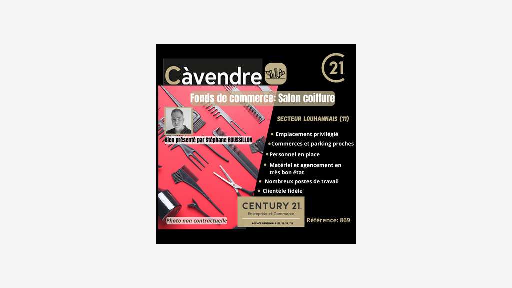 Vente fonds de commerce coiffure à Louhans