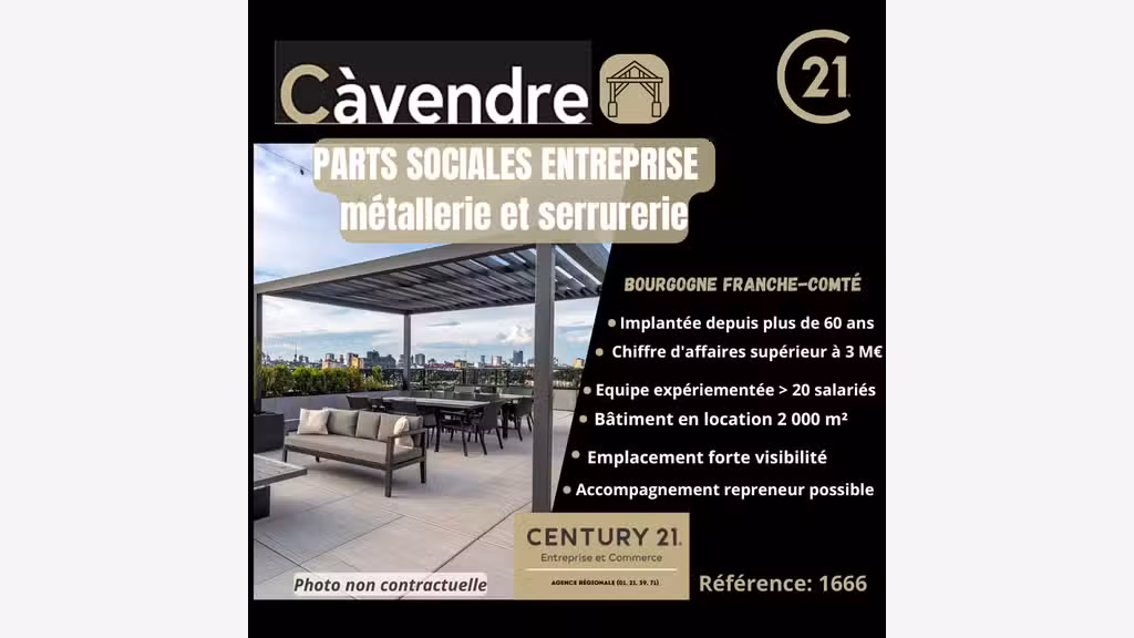 Cède entreprise métallerie et serrurerie Besançon