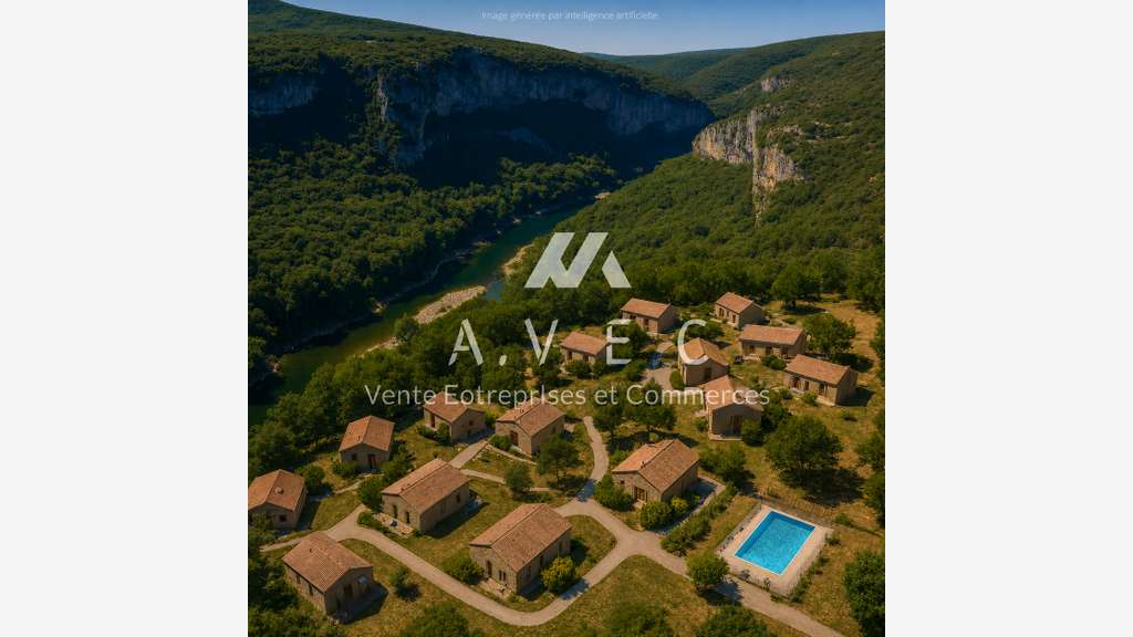 Vente camping 80 empl sur 12ha en sud Ardèche