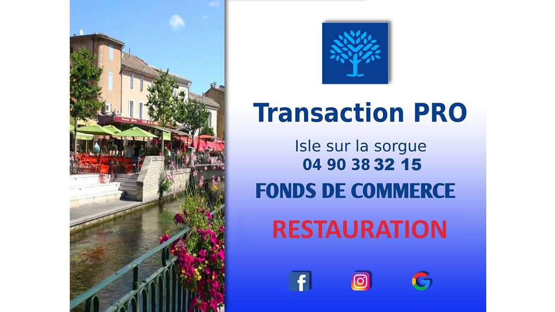 Vente fonds de commerce restauration au Vaucluse